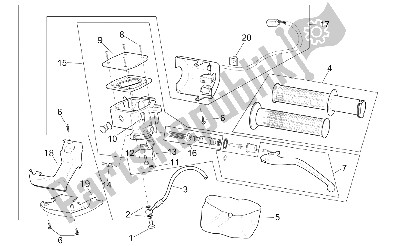 Tutte le parti per il I Controlli del Aprilia Scarabeo 125 200 E2 ENG Piaggio 2003