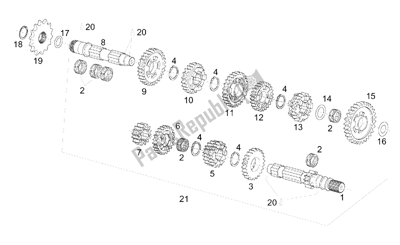 All parts for the Transmission 6 Speed of the Aprilia Classic 125 1995