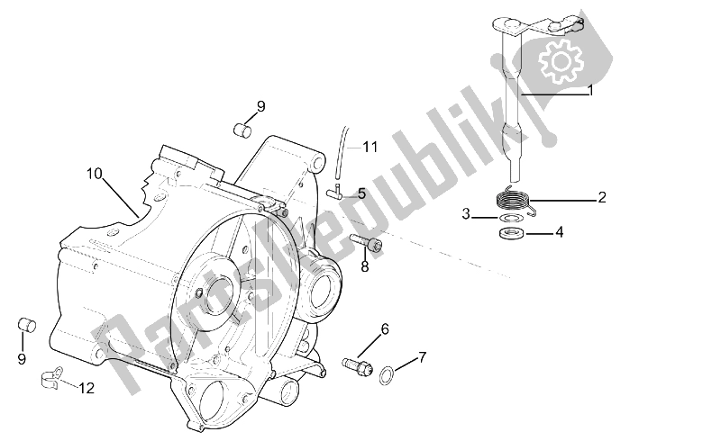 Tutte le parti per il Basamento Sinistro del Aprilia MX 50 2004