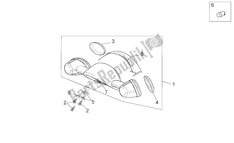 Toutes les pièces pour le Feux Arrière du Aprilia Scarabeo 50 4T 4V NET 2009