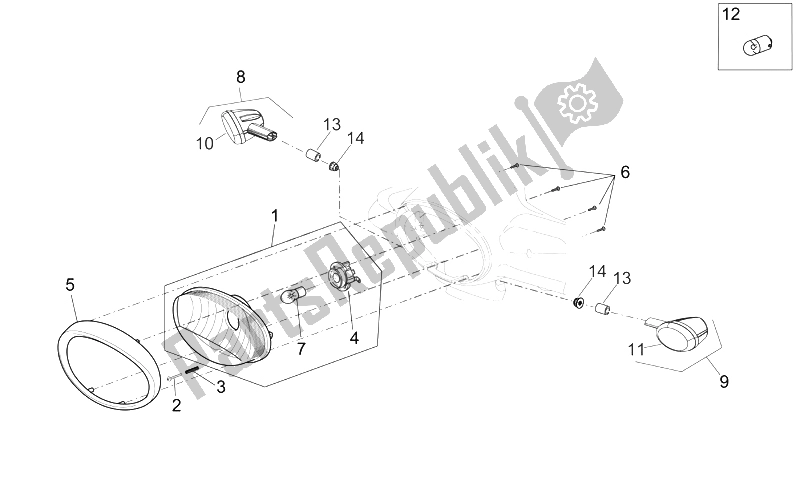 Todas las partes para Luces de Aprilia Scarabeo 50 2T E2 NET 2009