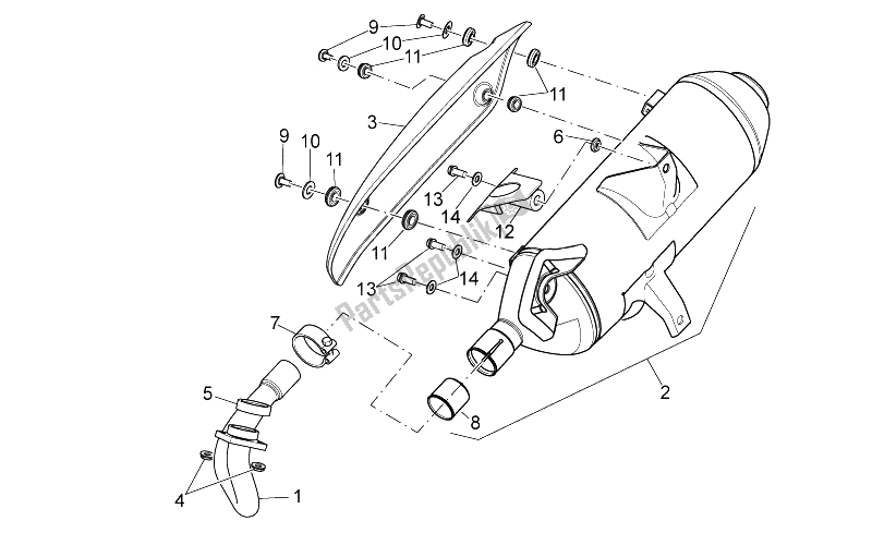 Todas las partes para Unidad De Escape de Aprilia Atlantic 125 E3 2010