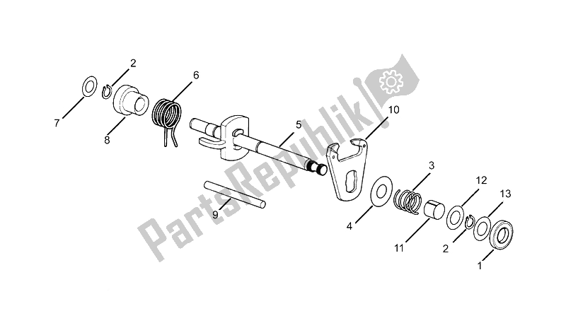 Tutte le parti per il Selettore Cambio del Aprilia RX 3 5 Marce 50 1991