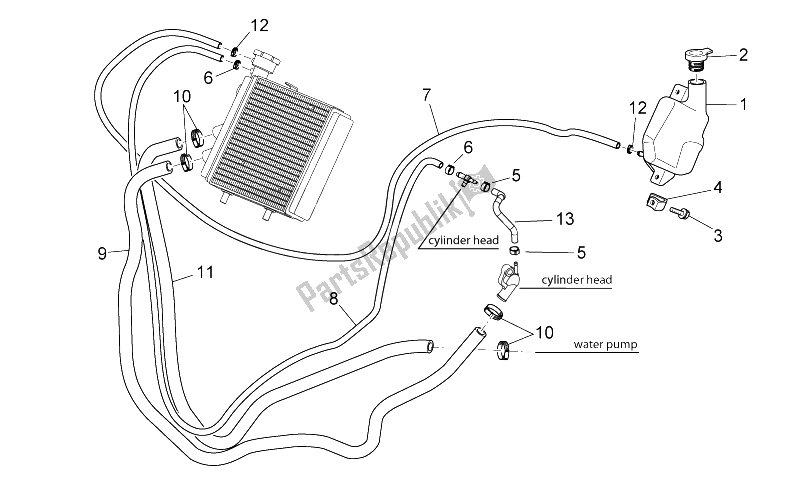 Toutes les pièces pour le Système De Refroidissement du Aprilia Scarabeo 125 200 IE Light 2009