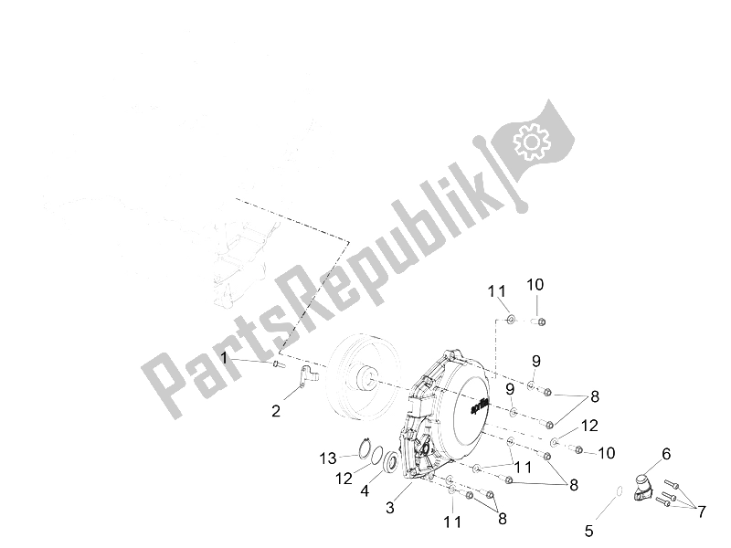 All parts for the Flywheel Cover of the Aprilia RSV4 RR USA 1000 2016