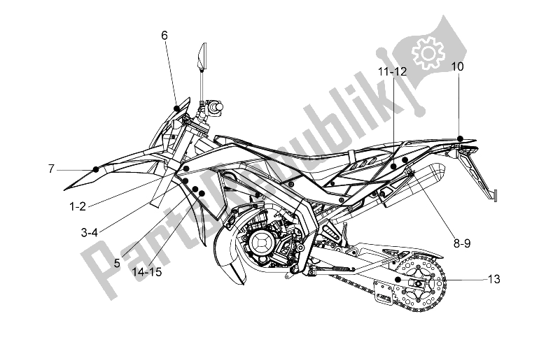 Toutes les pièces pour le Décalcomanie 2009-2010 du Aprilia RX SX 50 2006