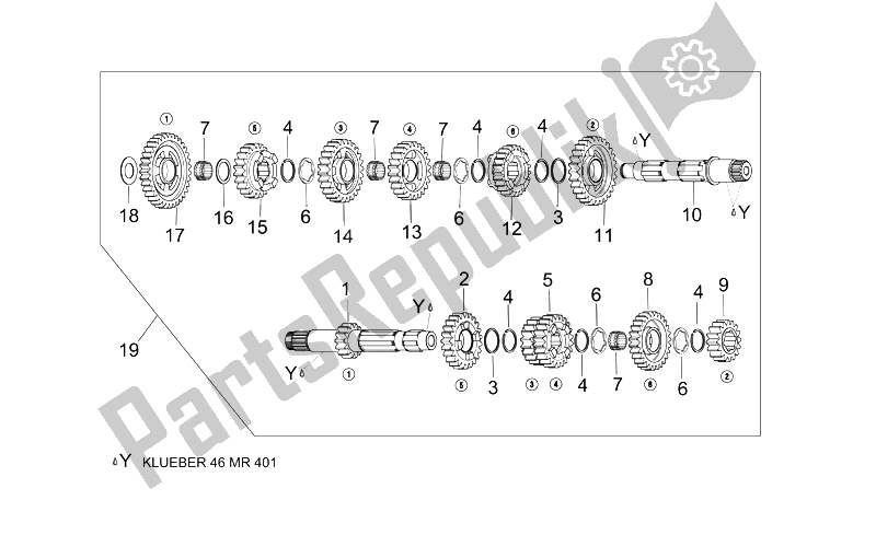 Toutes les pièces pour le Boîte De Vitesses du Aprilia RSV Mille Factory 1000 2004 - 2008