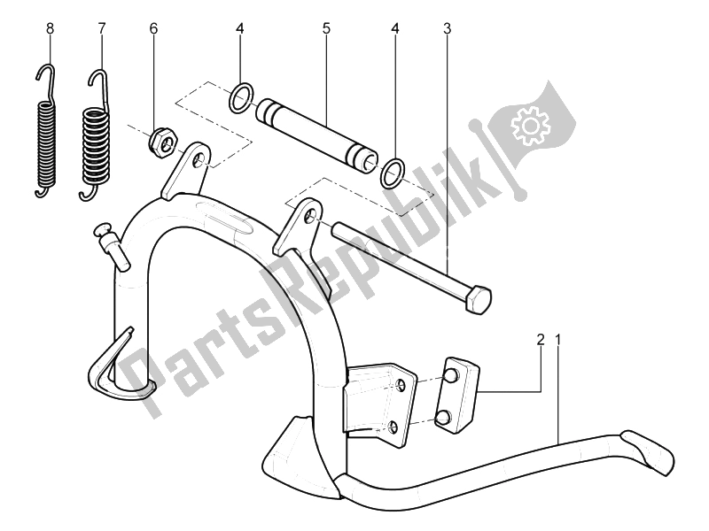 Tutte le parti per il Stand / S del Aprilia SR Motard 125 4T E3 2012