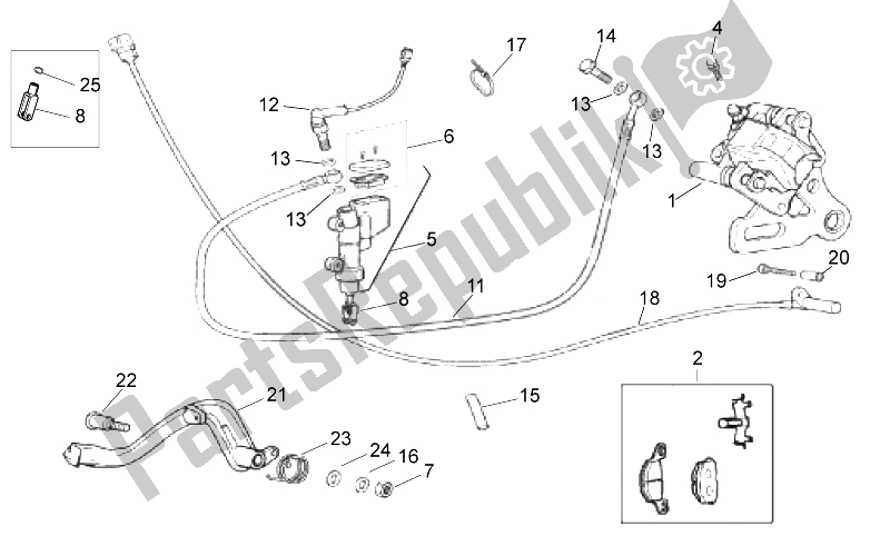 Alle Teile für das Bremssattel Hinten des Aprilia SX 50 Limited Edition 2014
