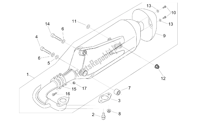 Tutte le parti per il Tubo Di Scarico del Aprilia Mojito Custom 50 2T ENG Aprilia 1999