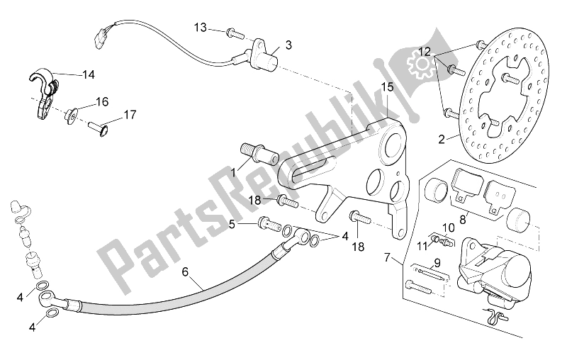 All parts for the Rear Brake Caliper of the Aprilia RSV4 Aprc R ABS 1000 2013