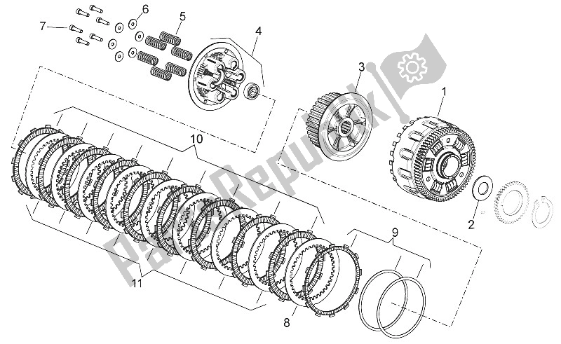 Tutte le parti per il Frizione Ii del Aprilia Shiver 750 EU 2010