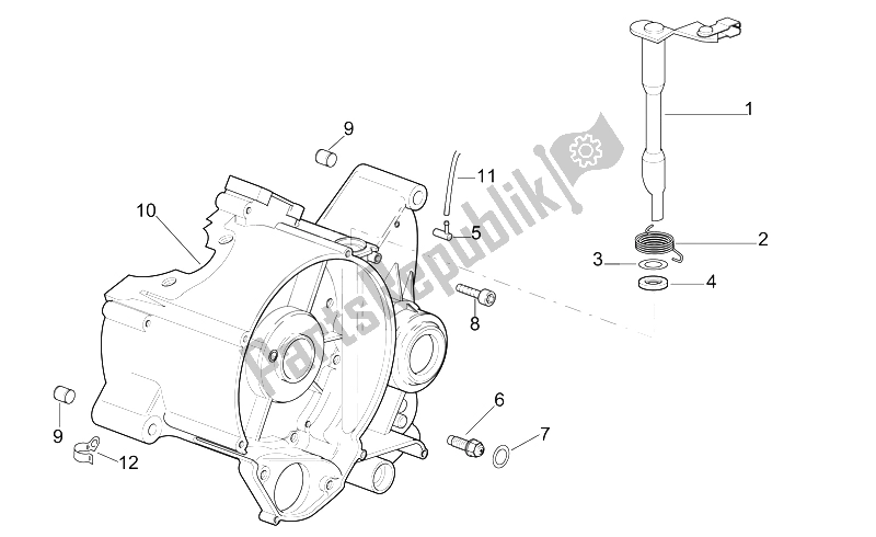 Tutte le parti per il Basamento Destro del Aprilia RS 50 1999