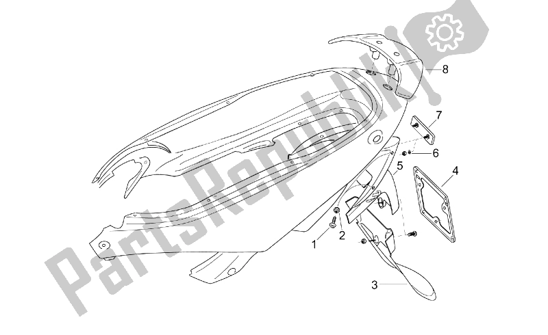 All parts for the Rear Body Ii of the Aprilia Leonardo 125 150 1996