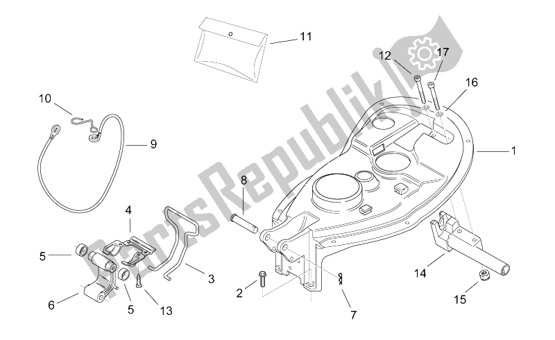 Todas las partes para Cuerpo Trasero Ii - Seat.comp. De Aprilia Scarabeo 50 2T ENG Minarelli 1998