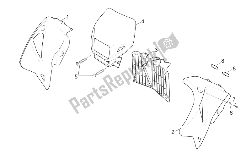 All parts for the Front Body Ii - Supermotard of the Aprilia MX 50 2002