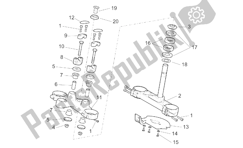 All parts for the Steering of the Aprilia Pegaso 650 IE 2001