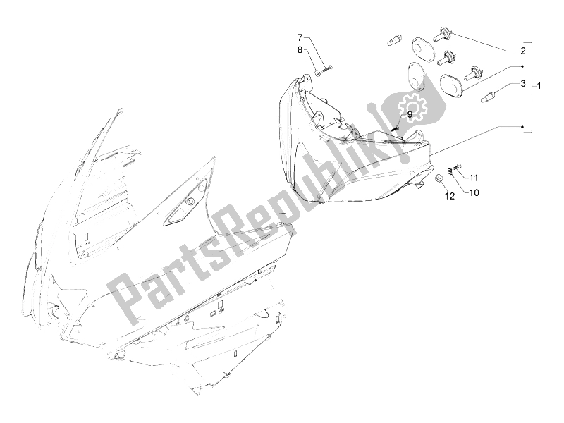 Toutes les pièces pour le Phares Avant - Clignotants du Aprilia SRV 850 4T 8V E3 2012