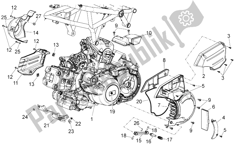 All parts for the Engine of the Aprilia NA 850 Mana GT 2009