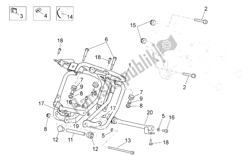 All parts for the Fairing Support Bow of the Aprilia Shiver 750 GT 2009