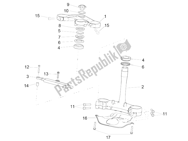 All parts for the Steering of the Aprilia RSV4 Racing Factory L E USA 1000 2016