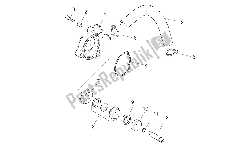 Todas las partes para Bomba De Agua de Aprilia Scarabeo 125 200 Light Carb 2007