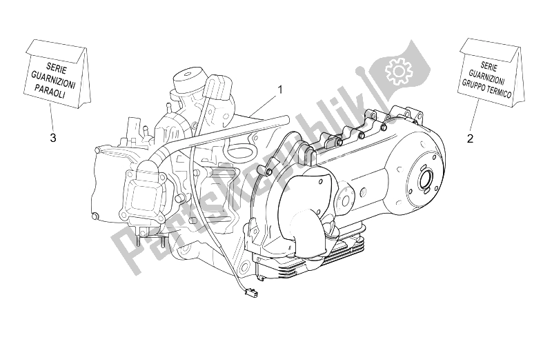 All parts for the Engine of the Aprilia Scarabeo 125 250 E2 ENG Piaggio 2004