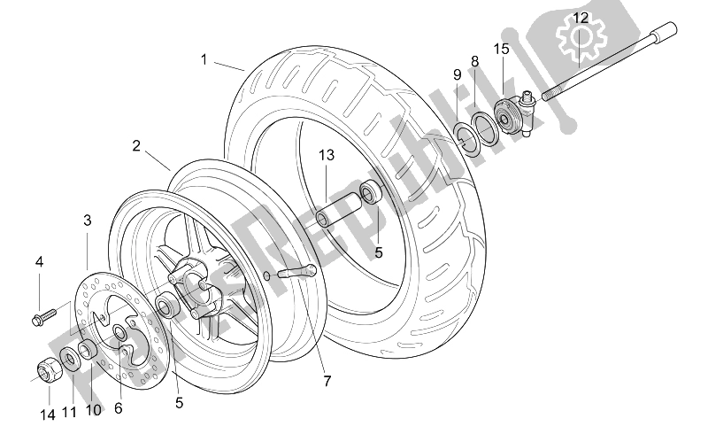 Toutes les pièces pour le Roue Avant du Aprilia SR 50 H2O 1997