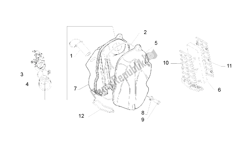 Tutte le parti per il Air Box del Aprilia Scarabeo 50 2T ENG Minarelli 1993