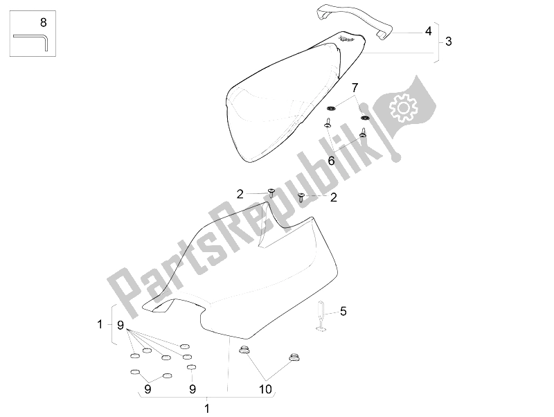 All parts for the Sitz of the Aprilia RSV4 RR 1000 2015