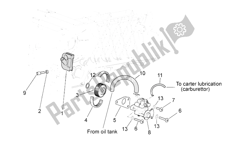 Toutes les pièces pour le La Pompe à Huile du Aprilia Scarabeo 50 2T E2 ENG Piaggio 2010