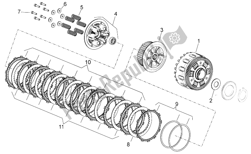 Toutes les pièces pour le Embrayage Ii du Aprilia Shiver 750 PA 2015