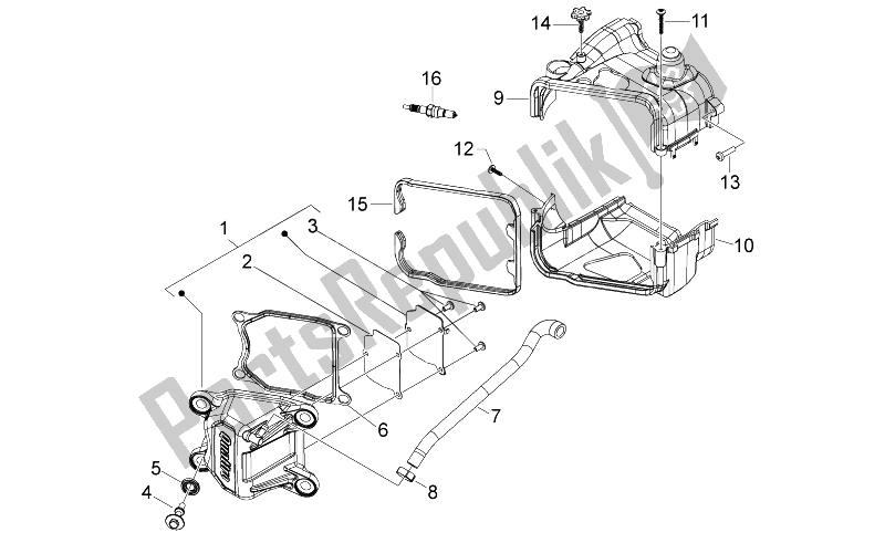 Tutte le parti per il Copricapo del Aprilia Scarabeo 50 4T 4V 2014