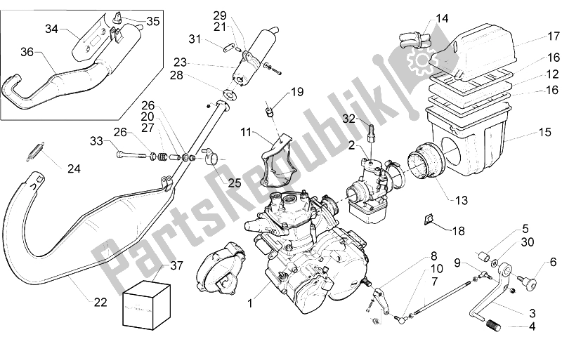 All parts for the Engine of the Aprilia RS 125 ENG 122 CC 1996