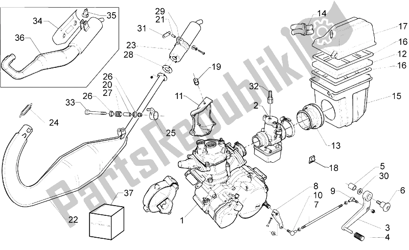 All parts for the Engine of the Aprilia RS 125 ENG 123 CC 1996