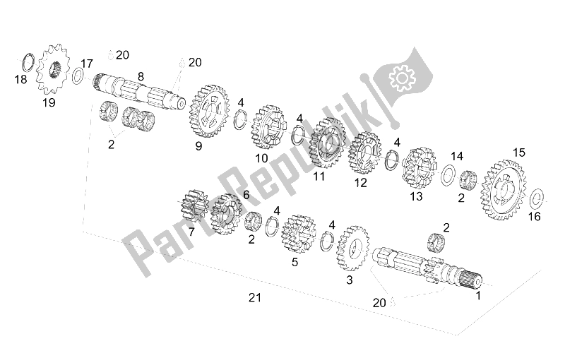 Toutes les pièces pour le Transmission du Aprilia RS 125 Tuono 2003