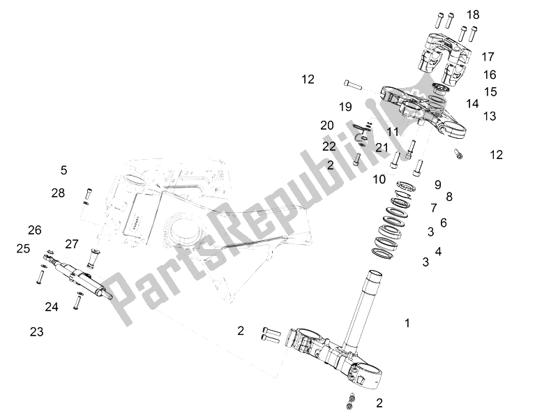 All parts for the Steering of the Aprilia Tuono V4 1100 RR USA CND 2016