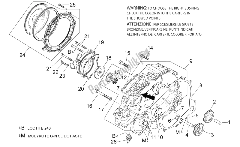 Alle Teile für das Wasserpumpe des Aprilia RSV Mille SP 1000 1999