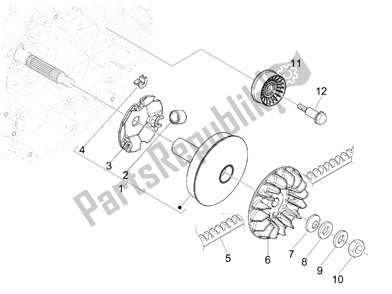 Toutes les pièces pour le Poulie Motrice du Aprilia SR 300 MAX 2011