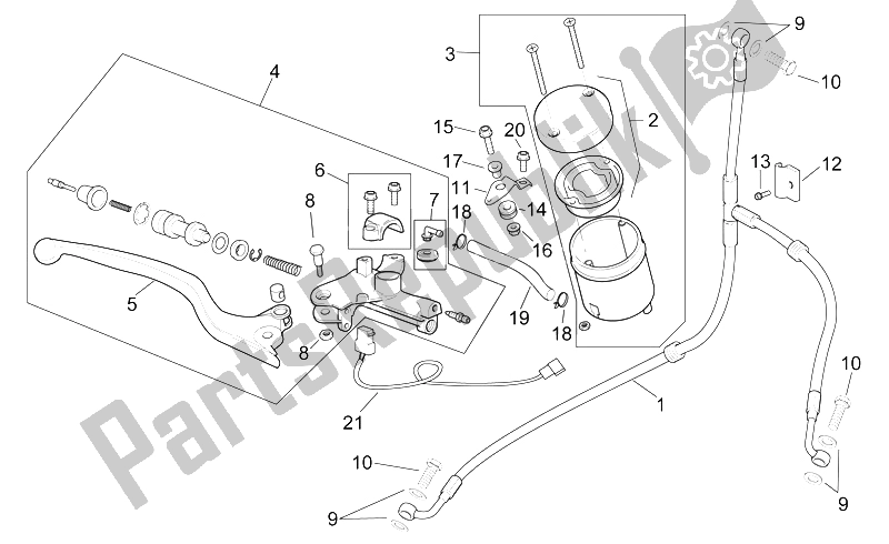 Toutes les pièces pour le Maître-cylindre Avant du Aprilia RSV Mille SP 1000 1999