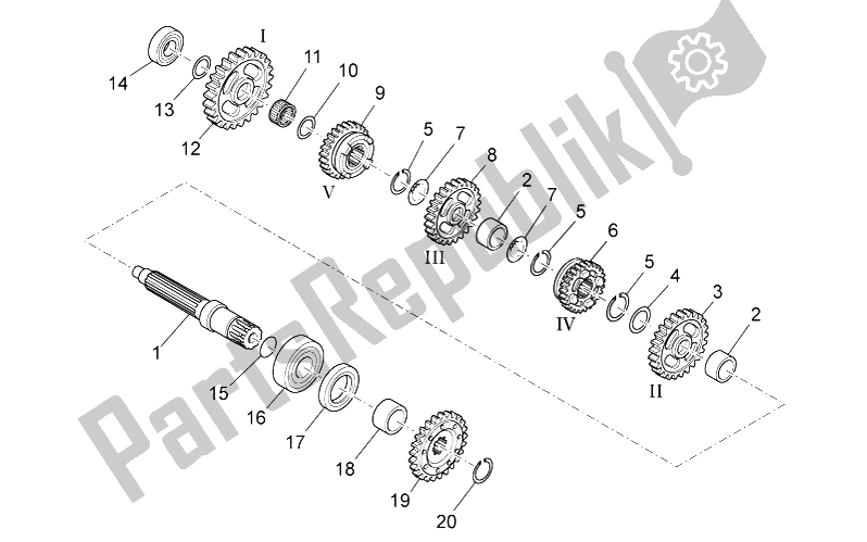 Toutes les pièces pour le Arbre Mené du Aprilia RXV SXV 450 550 Pikes Peak 2009