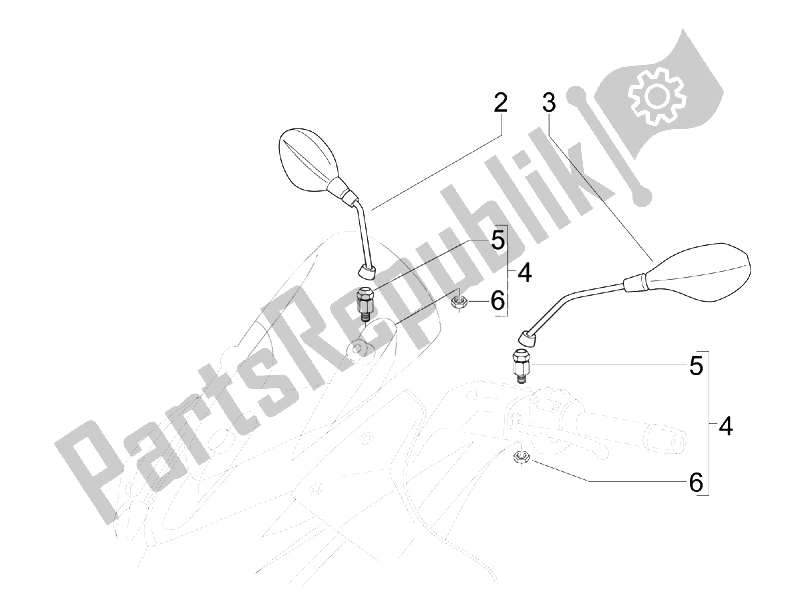 Todas las partes para Espejo / S De Conducción de Aprilia SR 300 MAX 2011