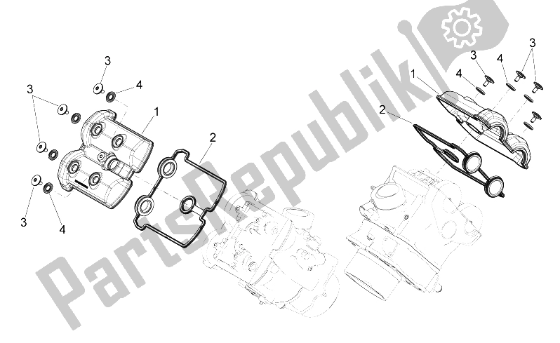 Alle onderdelen voor de Kleppen Bedekken van de Aprilia Shiver 750 PA 2015
