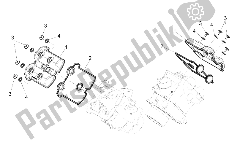 Wszystkie części do Pokrywa Zaworów Aprilia Shiver 750 PA 2015
