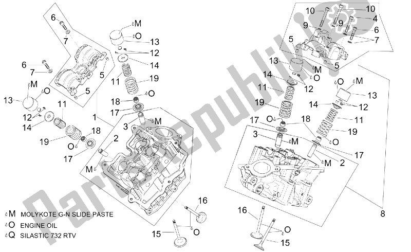 All parts for the Cylinder Head And Valves of the Aprilia RST 1000 Futura 2001