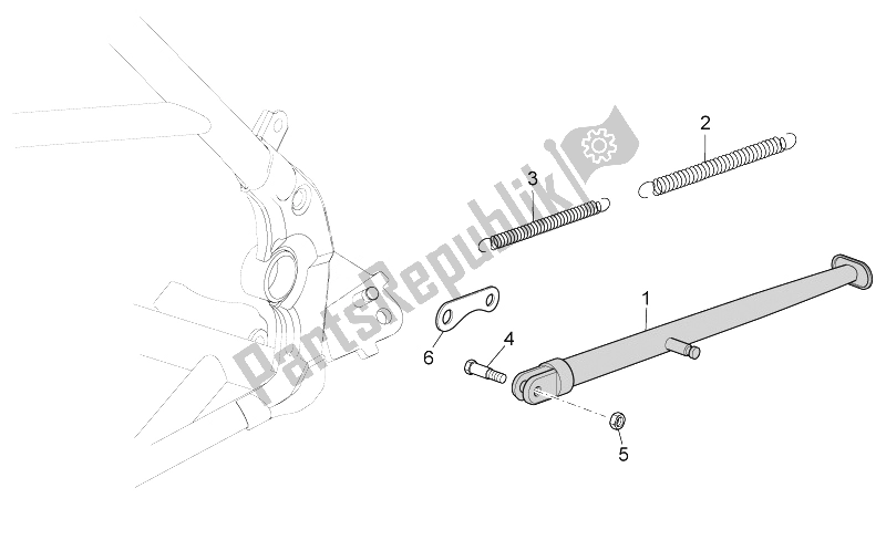 All parts for the Central Stand of the Aprilia RX SX 125 2008