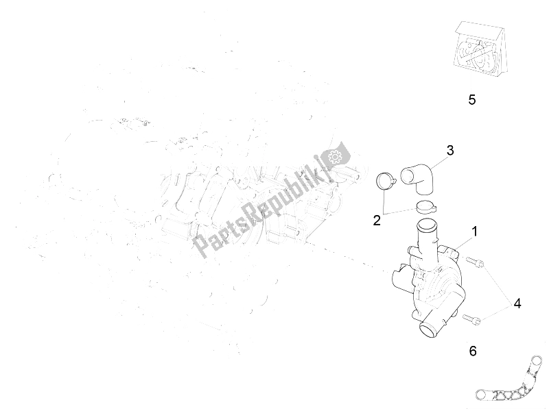 All parts for the Water Pump of the Aprilia RSV4 Racing Factory L E Europe 1000 2016