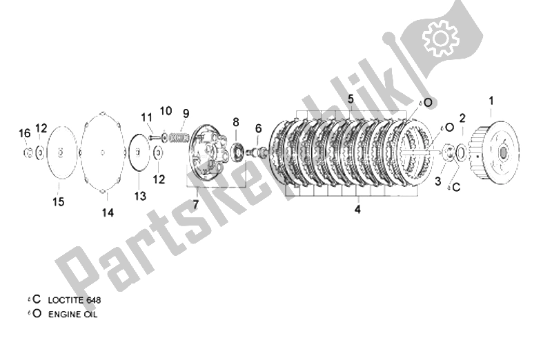 Toutes les pièces pour le Embrayage I du Aprilia RSV Tuono 1000 2006