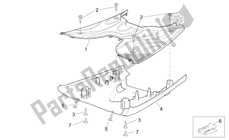 Toutes les pièces pour le Corps Central Ii - Panneau du Aprilia Scarabeo 50 2T E2 NET 2009