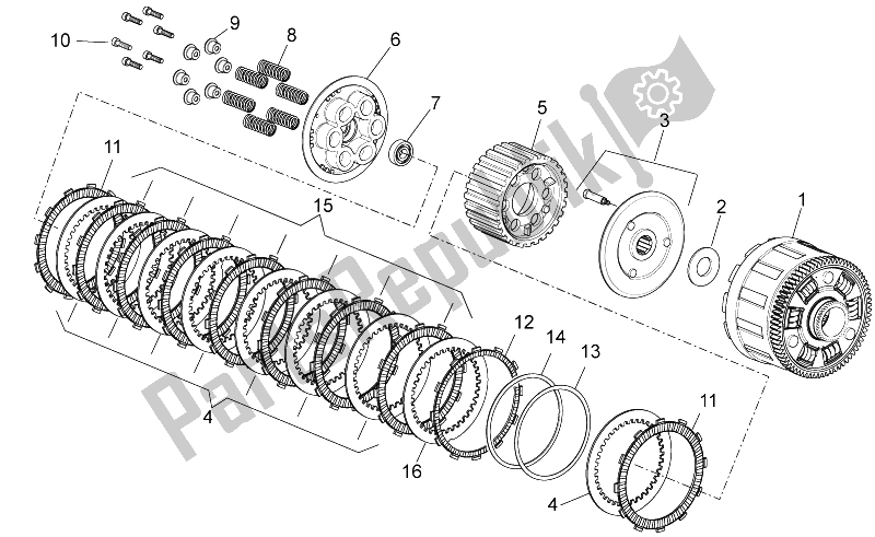 Tutte le parti per il Frizione Ii del Aprilia Tuono V4 1100 Factory 2015